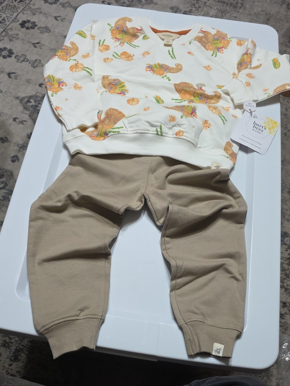 Burt's Bees Baby Tan Jogger Pants - Neutral Khaki Kids Sweatpants
